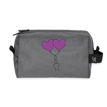 Herz violett Luftballon, Ballon, Valentinstag - Recycelte Kulturtasche - Anthrazit - Vorne