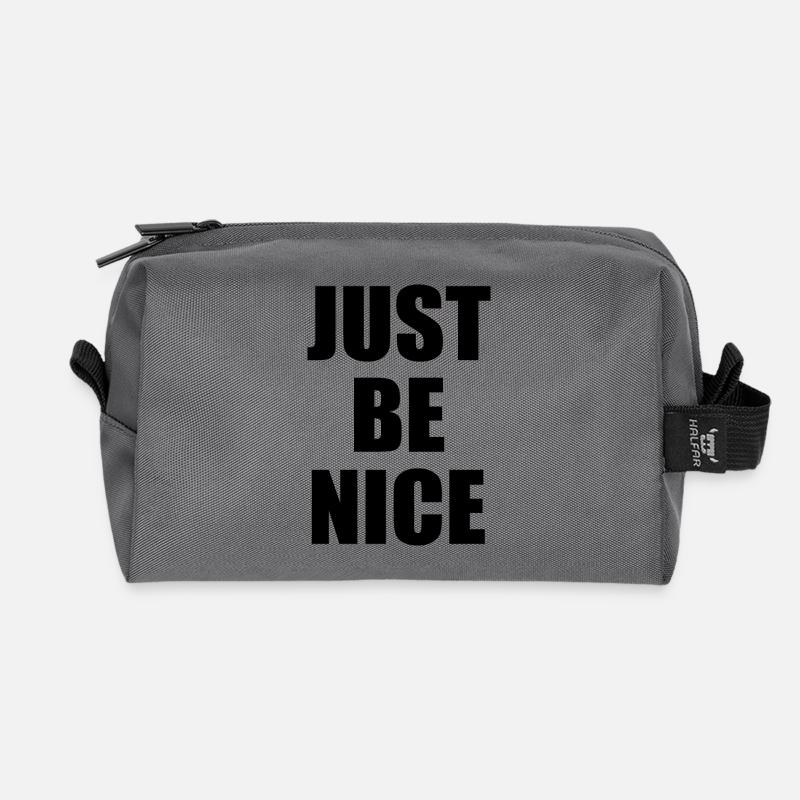 Just be nice - Recycelte Kulturtasche - Anthrazit
