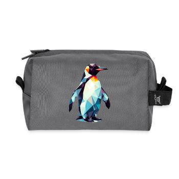 Pingouin polygonal - Trousse de toilette en tissu recyclé - anthracite - Devant