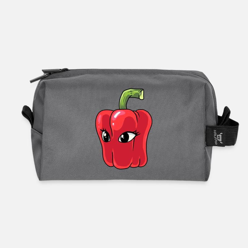 Paprika Chilli Pepperoni Spice - Recycled Toiletry Zip Bag - anthracite