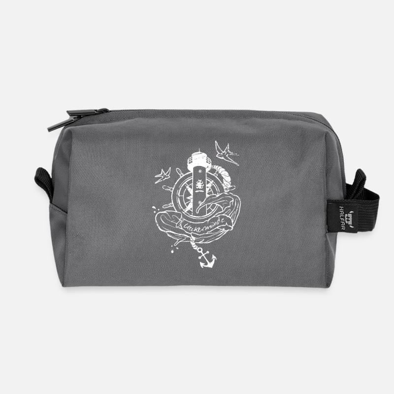 Ueckermünde Lighthouse - Recycled Toiletry Zip Bag - anthracite