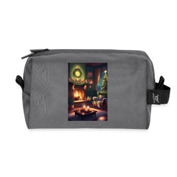 Grünes Weihnachtshaus - Recycelte Kulturtasche - Anthrazit - Vorne