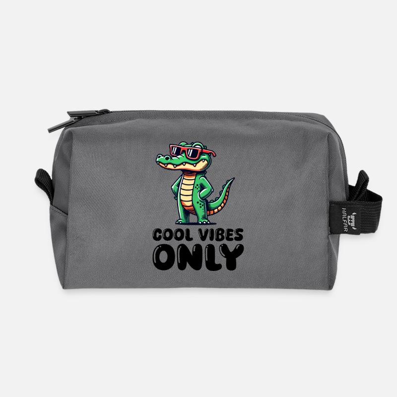 krokodil cool - Recycelte Kulturtasche - Anthrazit