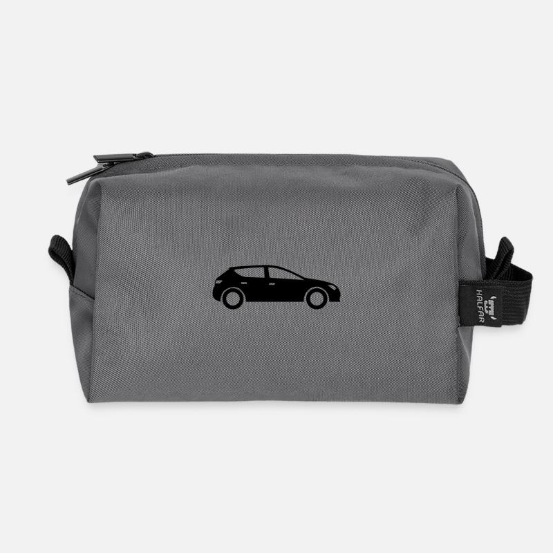 Silhouette des Autos - Recycelte Kulturtasche - Anthrazit