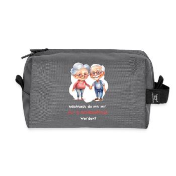 Do you want to grow old and wrinkled with me? - Recycled Toiletry Zip Bag - anthracite - Front