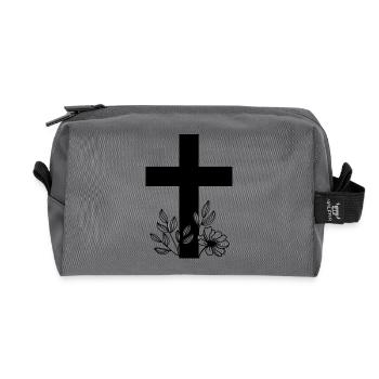 Kreuz - Recycelte Kulturtasche - Anthrazit - Vorne