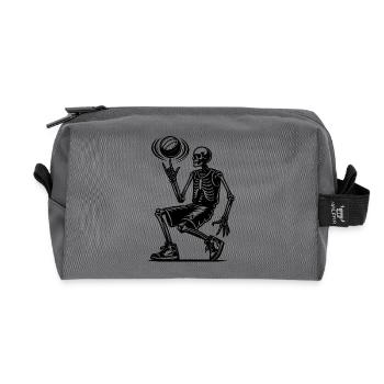 Halloween Skeleton Ballon de basket-ball Sports - Trousse de toilette en tissu recyclé - anthracite - Devant