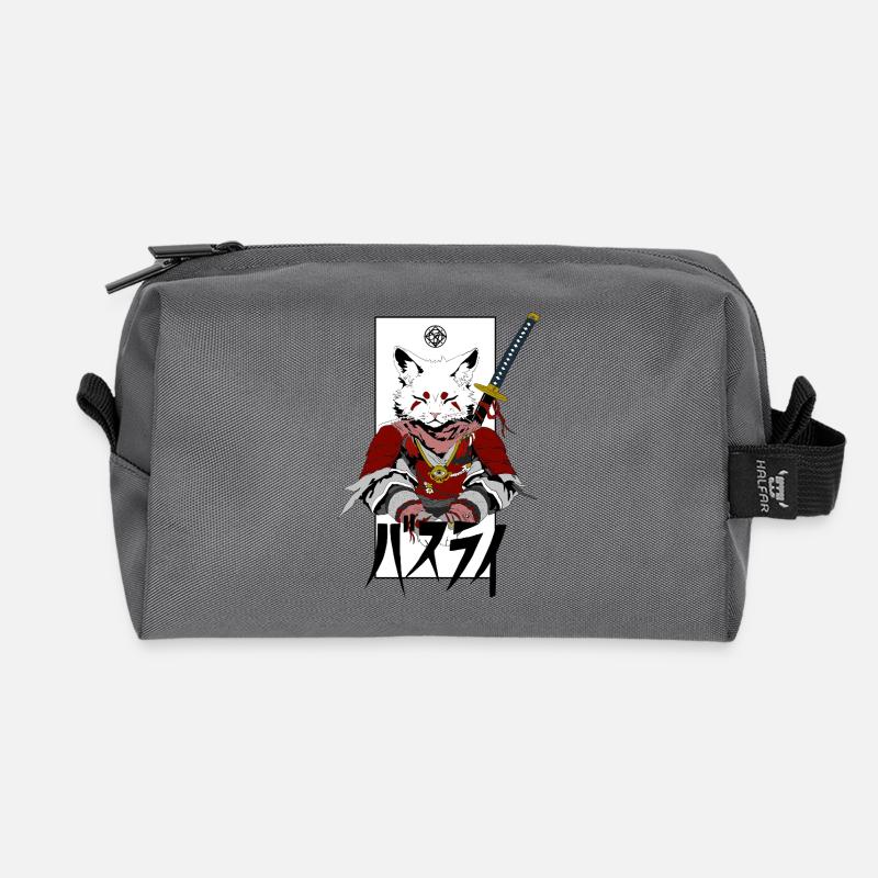 Katzensamurai - Recycelte Kulturtasche - Anthrazit