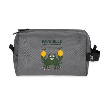 Crabe Vert ou Favouille et citrons - Trousse de toilette en tissu recyclé - anthracite - Devant