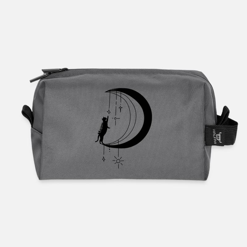Meow_cat_Black - Recycled Toiletry Zip Bag - anthracite