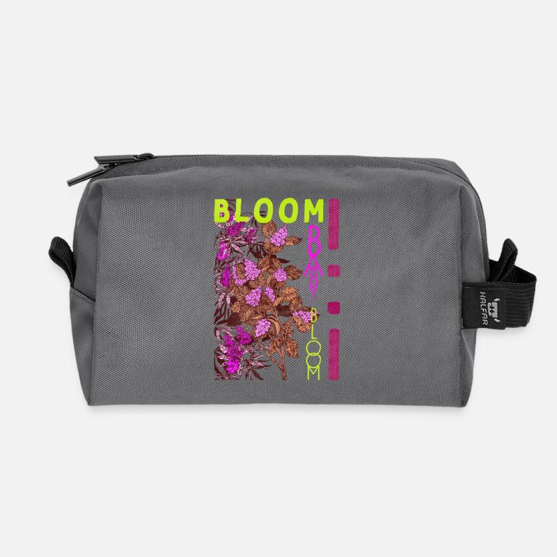 BLOOM BABY BLOOM - Recycelte Kulturtasche - Anthrazit