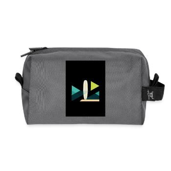 Abstract Surf and Wave Art - Recycled Toiletry Zip Bag - anthracite - Front