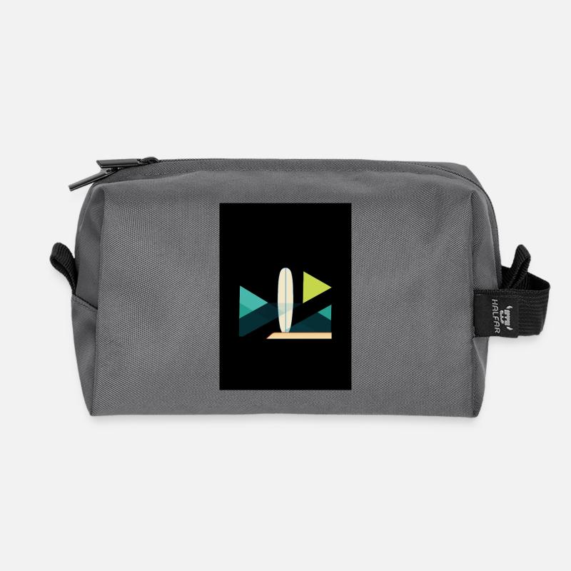 Abstrakte Surf- und Wellenkunst - Recycelte Kulturtasche - Anthrazit