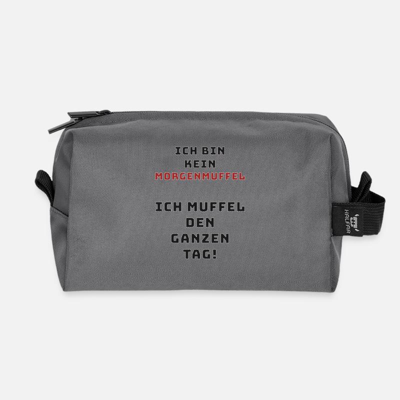 Morgentypisch Spruch, Morgenmuffel - Recycelte Kulturtasche - Anthrazit