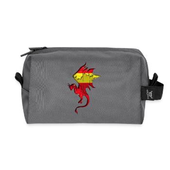 Drapeau de l’Espagne - Espagne - Silhouette de dragon - Trousse de toilette en tissu recyclé - anthracite - Devant