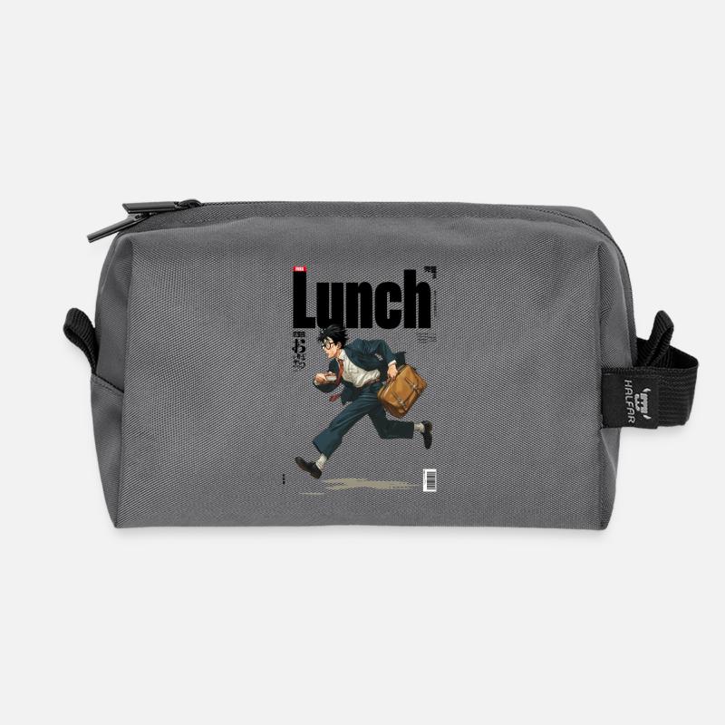 Lunch Manga Illustration - Recycelte Kulturtasche - Anthrazit