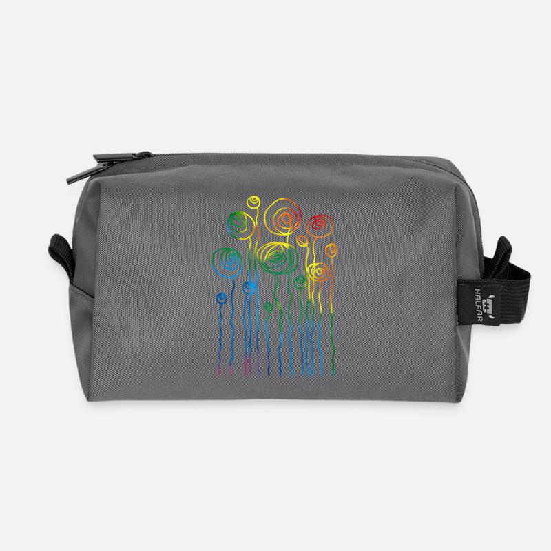 Blumen - Recycelte Kulturtasche - Anthrazit