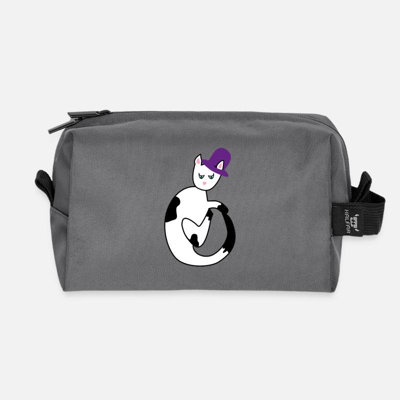 Katze mit Hut Abstraktion - Recycelte Kulturtasche - Anthrazit