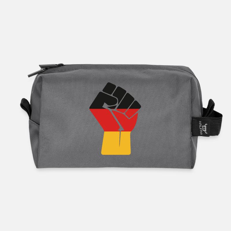 Flaggenfaust Kraft der Einheit - Recycelte Kulturtasche - Anthrazit