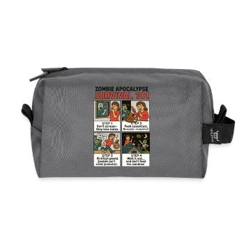Zombie Survival Guide - Recycled Toiletry Zip Bag - anthracite - Front