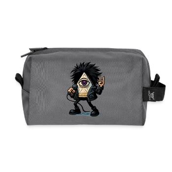 Headbang mit Spitze! - Recycelte Kulturtasche - Anthrazit - Vorne