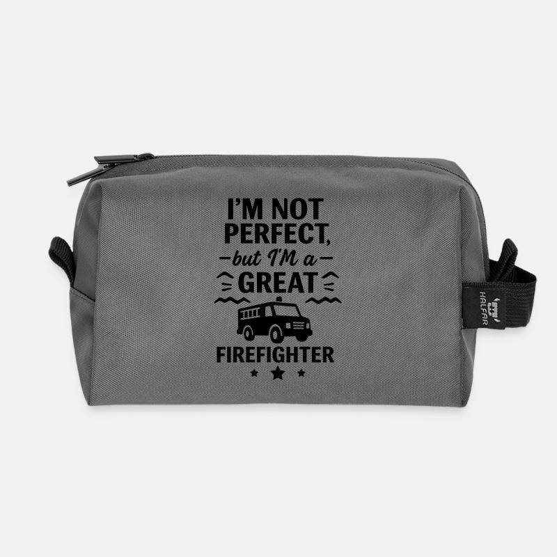 Super Feuerwehrmann Held - Recycelte Kulturtasche - Anthrazit