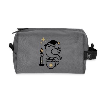 Golden Shooting Star Night - Recycled Toiletry Zip Bag - anthracite - Front
