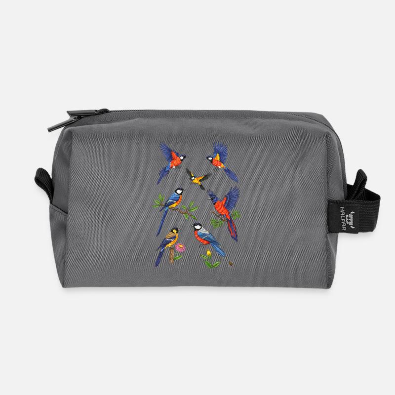 Vibrant Kingfisher Flight - Recycled Toiletry Zip Bag - anthracite