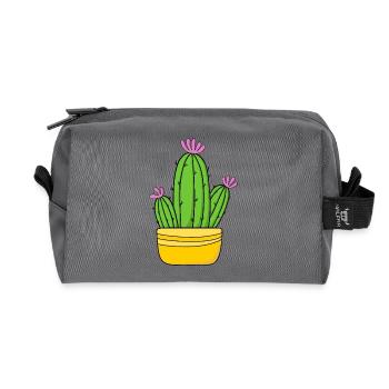 Kaktus - Recycelte Kulturtasche - Anthrazit - Vorne