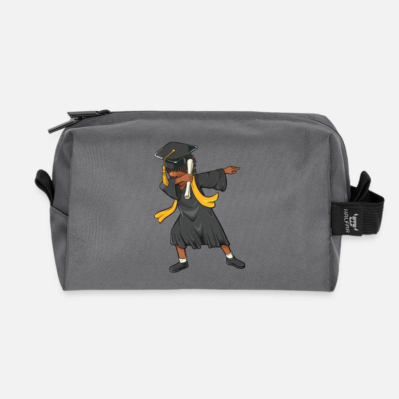 Afro Dabbing Mädchen Abschlussklasse 2026 - Recycelte Kulturtasche - Anthrazit