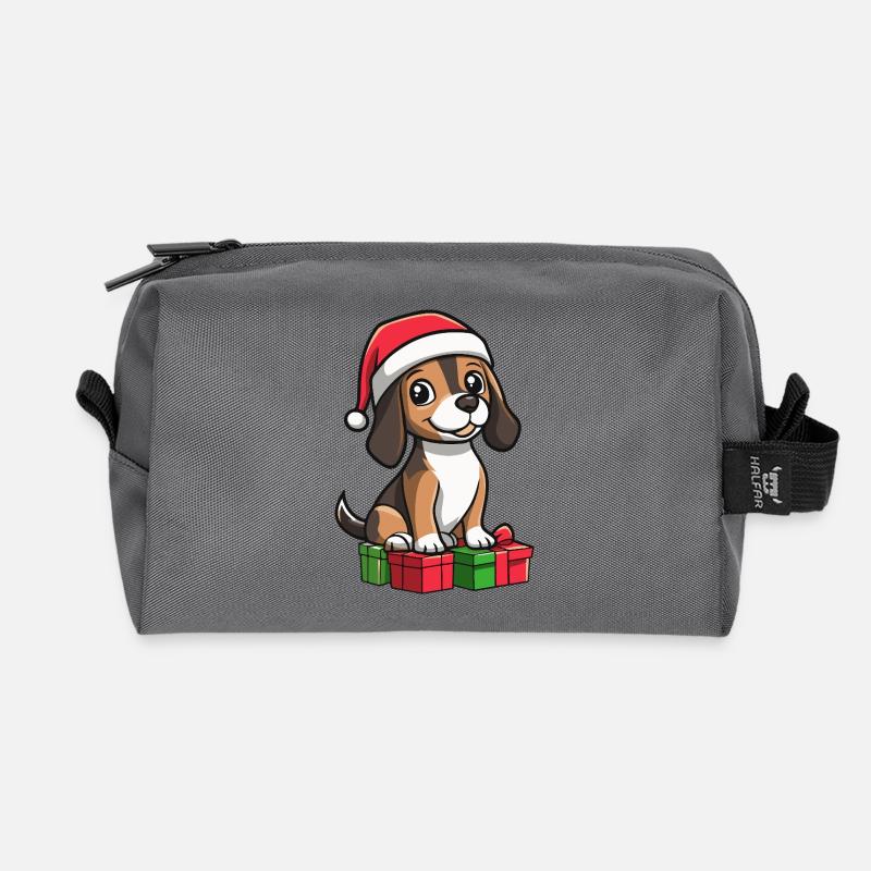 Beagle Hund Weihnachten Geschenke - Recycelte Kulturtasche - Anthrazit