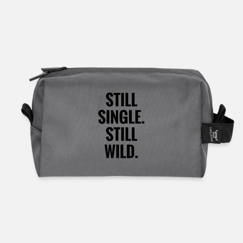 Still Single Still Wild - Recycled Toiletry Zip Bag - anthracite