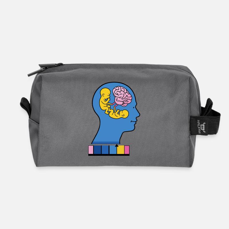TWIN IN MY MIND - nice people - Recycled Toiletry Zip Bag - anthracite