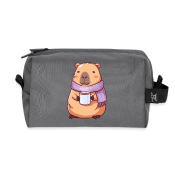 Gemütliche niedliche Kapybara – Kawaii-Tier - Recycelte Kulturtasche - Anthrazit - Vorne