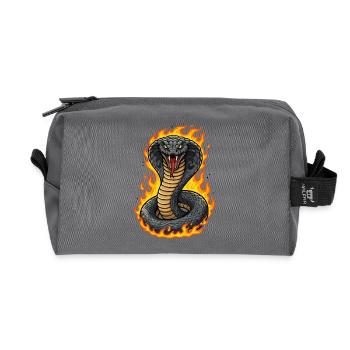 Cobra en flammes - Trousse de toilette en tissu recyclé - anthracite - Devant