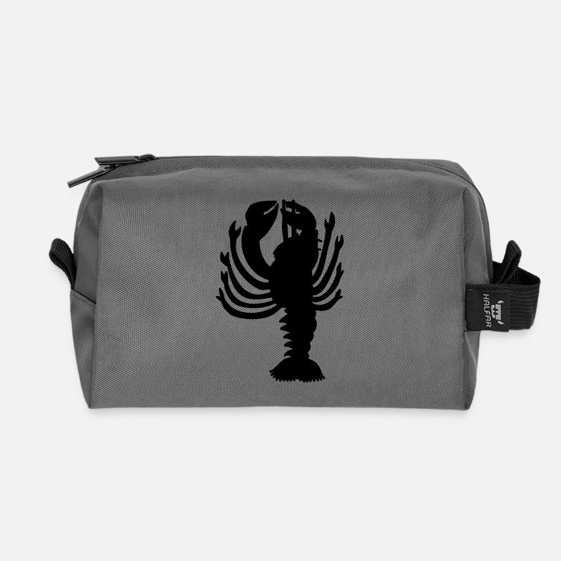 lobster - Recycled Toiletry Zip Bag - anthracite