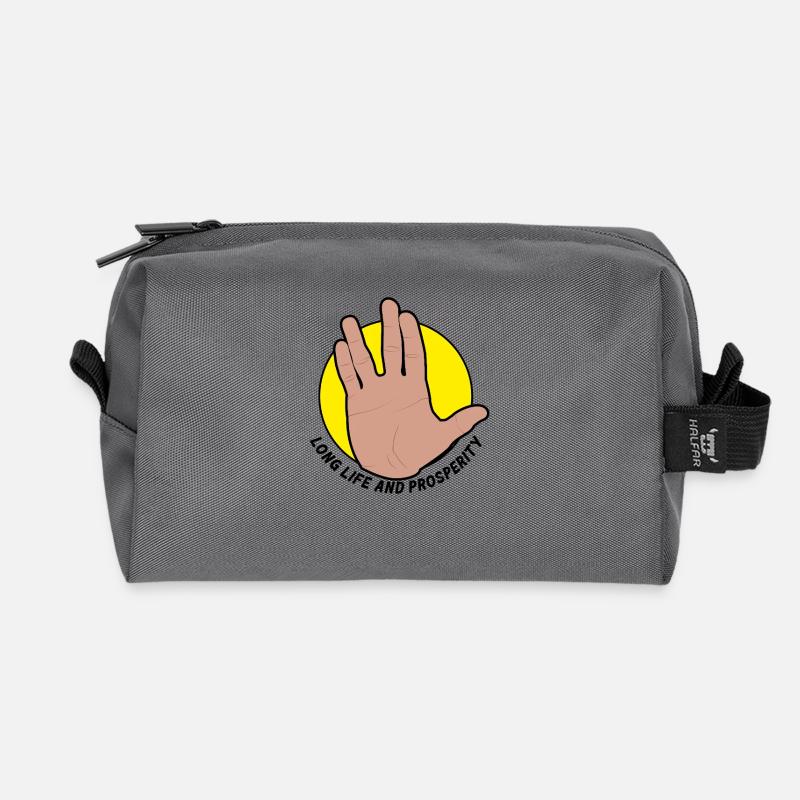 Freihand im gelben Kreis - Recycelte Kulturtasche - Anthrazit