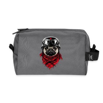 Carlin combatif en look pilote - Trousse de toilette en tissu recyclé - anthracite - Devant