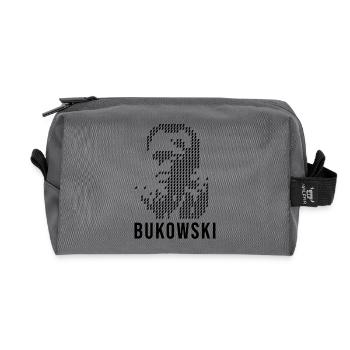 Charles Bukowski geometric design portrait - Recycled Toiletry Zip Bag - anthracite - Front