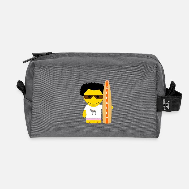 GEEKLEY Pink Surfer - Recycelte Kulturtasche - Anthrazit