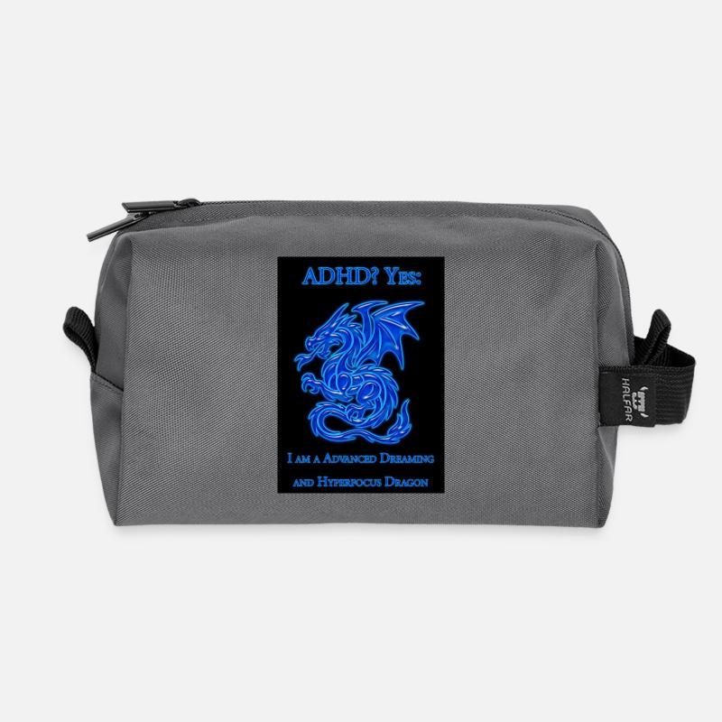 ADHD-Dragon - Recycelte Kulturtasche - Anthrazit