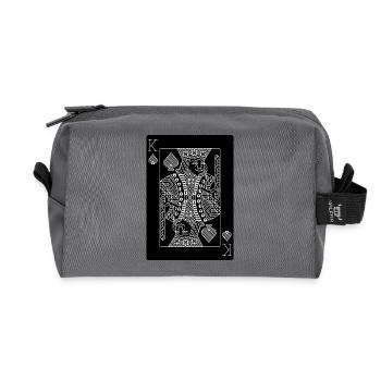 Art monoline géométrique moderne du roi de pique - Trousse de toilette en tissu recyclé - anthracite - Devant