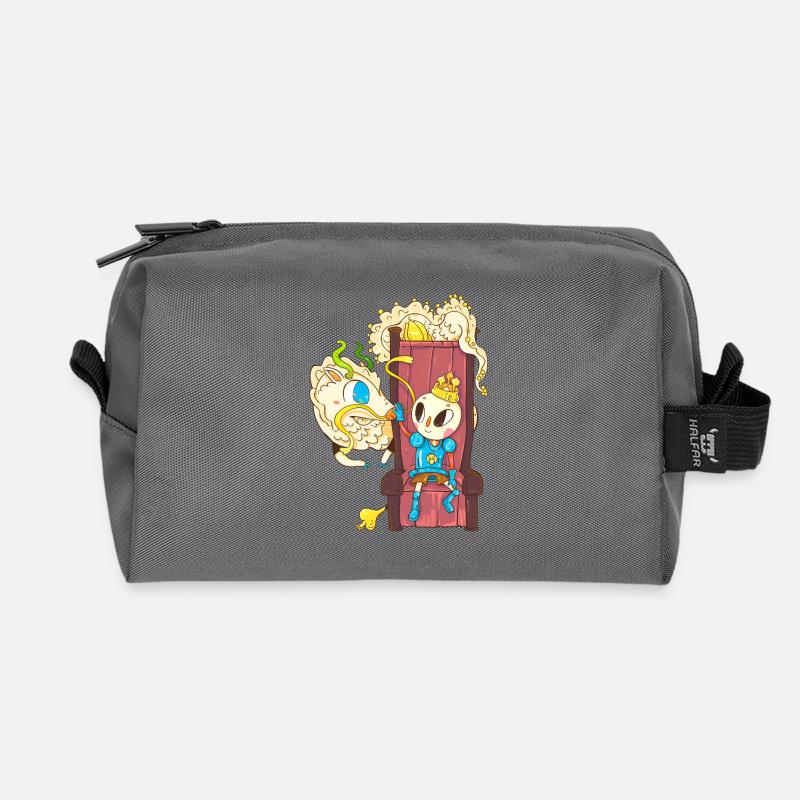 Dragon and onion - Recycled Toiletry Zip Bag - anthracite