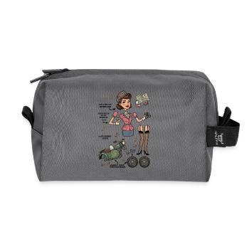 Poupée en papier Vintage Chic Adventurer - Trousse de toilette en tissu recyclé - anthracite - Devant