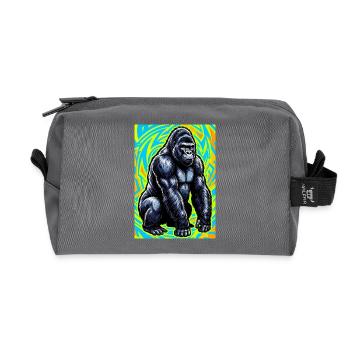 gorilla - Recycled Toiletry Zip Bag - anthracite - Front