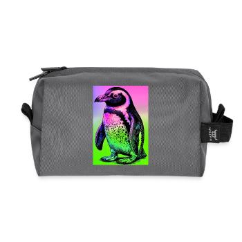 penguin - Recycled Toiletry Zip Bag - anthracite - Front