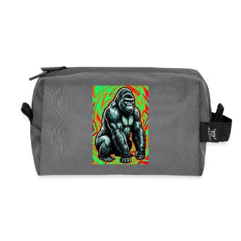 gorilla - Recycled Toiletry Zip Bag - anthracite - Front