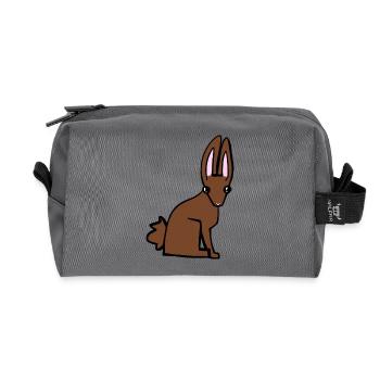 Brauner Hase - Recycelte Kulturtasche - Anthrazit - Vorne