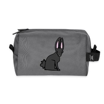 black bunny - Recycled Toiletry Zip Bag - anthracite - Front