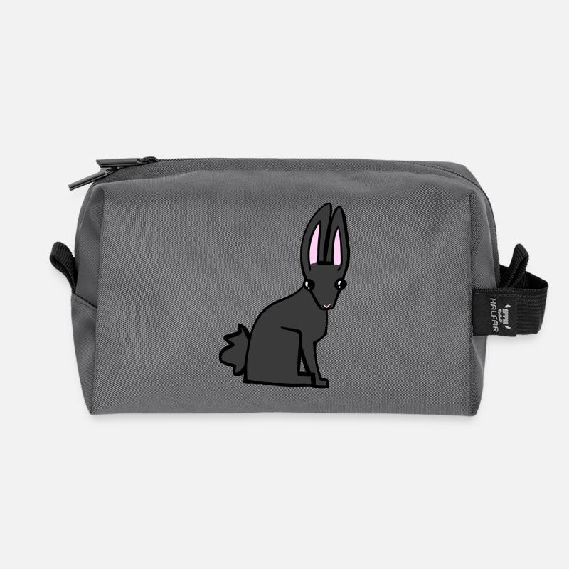 black bunny - Recycled Toiletry Zip Bag - anthracite